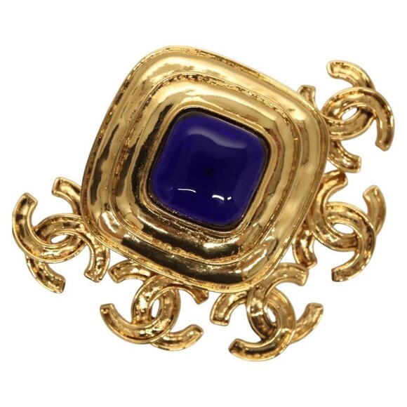 CHANEL Brooch metal Gold CC Auth BA1258AM - Picture 1 of 15